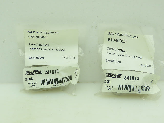 80SSOF Offset Link 80 Riveted 304 Stainless Steel Single Strand Lot of 2