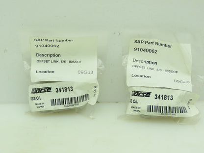 80SSOF Offset Link 80 Riveted 304 Stainless Steel Single Strand Lot of 2