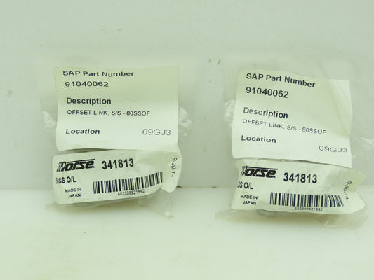 80SSOF Offset Link 80 Riveted 304 Stainless Steel Single Strand Lot of 2