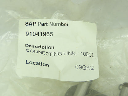 100CL Connecting Link Roller Chain #100 Standard Riveted Lot of 4