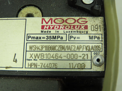 MOOG Hydrolux WSH43P10B08CZBN/IAE2 Hydraulic Proportional Servo Valve D633E713A