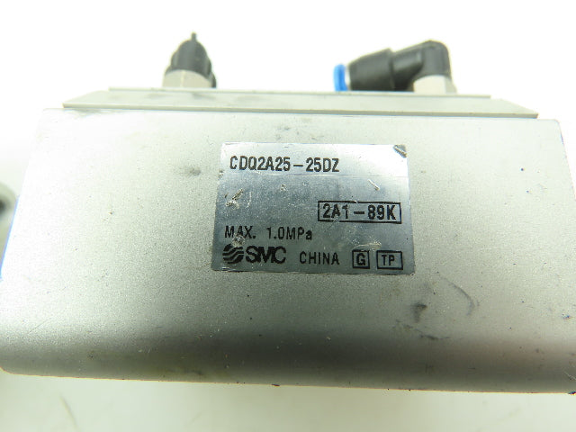 SMC CDQ2A25-25DZ Compact Air Pneumatic Cylinder 25mm Bore 25mm Stroke LOT OF 2
