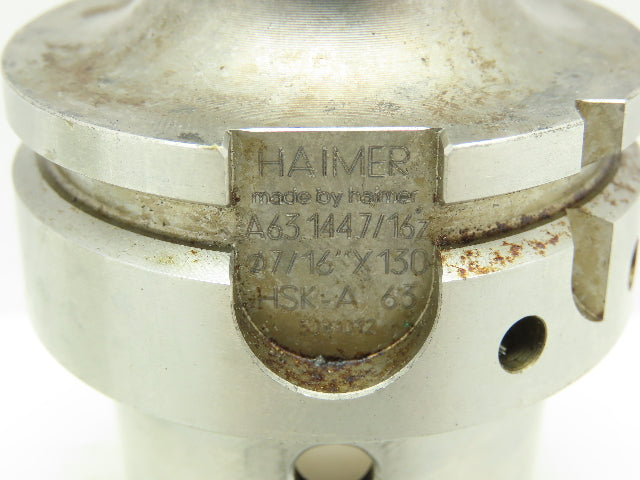 Haimer A63.144 Shrink Fit Chuck Tool Holder HSK63A Taper Shank 7/16" x 5.12"