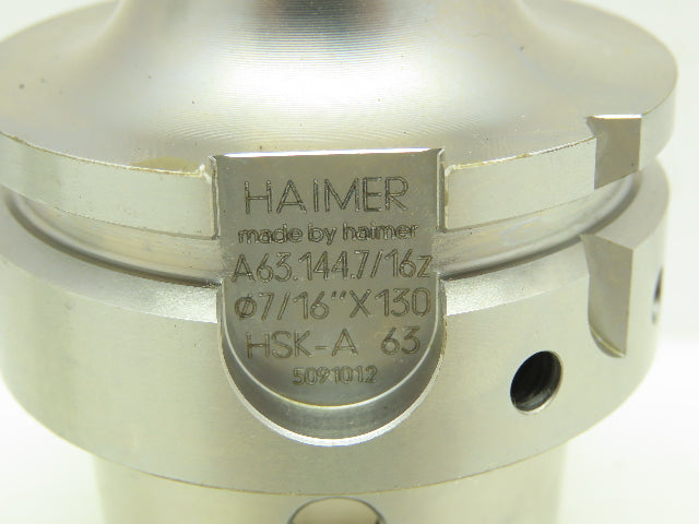 Haimer A63.144 Shrink Fit Chuck Tool Holder HSK63A Taper Shank 7/16" x 5.12"
