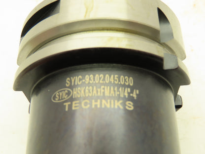 Techniks SYIC-93.02.045.030  Face Mill Arbor HSK63A Milling Chuck 1-1/4" x 4"