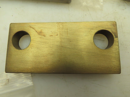 Chain Guide Bronze Wear Plate 4 x 2 x 7/16"  5/16" Grove 11/16" Holes Lot of 5