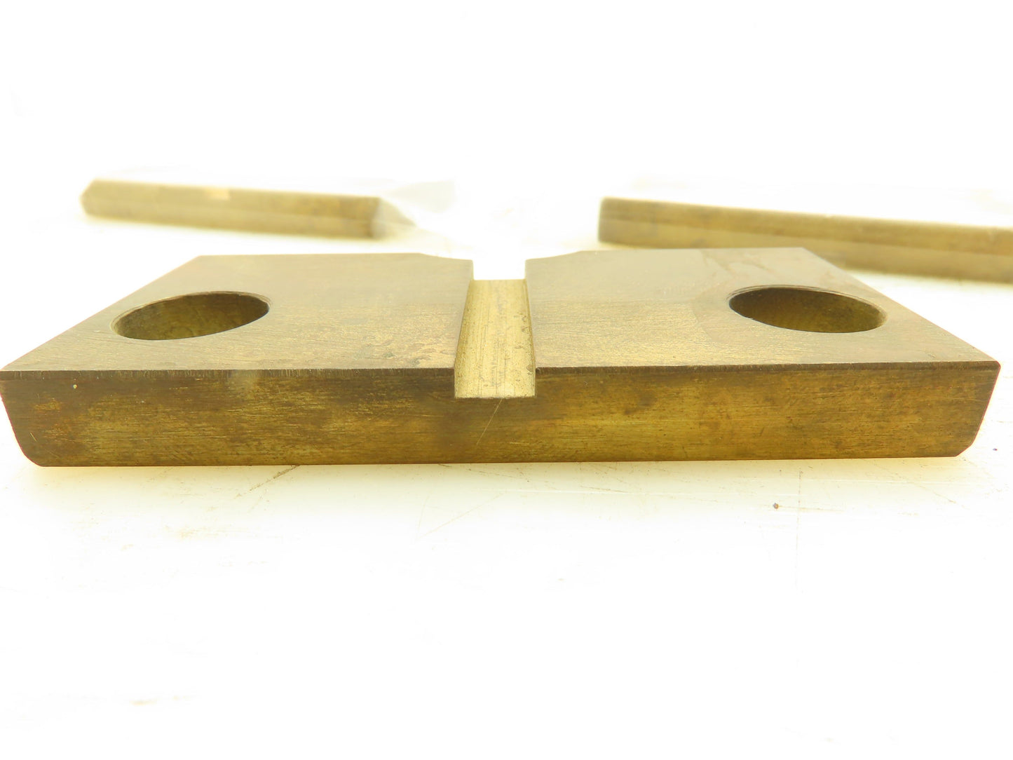 Chain Guide Bronze Wear Plate 4 x 2 x 7/16"  5/16" Grove 11/16" Holes Lot of 5