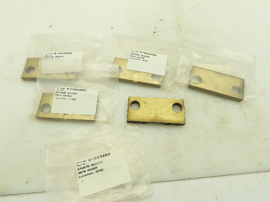 Chain Guide Bronze Wear Plate 4 x 2 x 7/16"  5/16" Grove 11/16" Holes Lot of 5