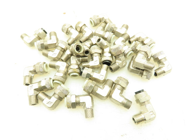 Poly-Tite Brass 90° Elbow Compression Fitting 3/8" Tube x 1/8" MNPT Lot of 29
