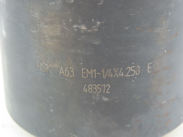 HSKA63 EM 1-1/4X4.250 Milling End Mill HSK63A Tool Holder 1.25" Arbor 4.25" Proj