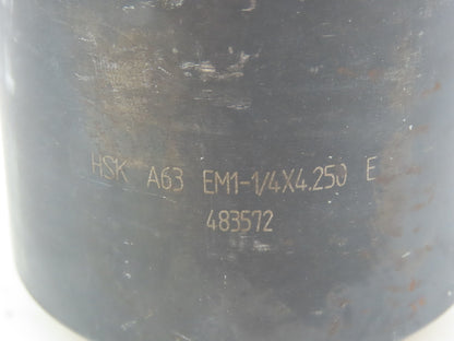 HSKA63 EM 1-1/4X4.250 Milling End Mill HSK63A Tool Holder 1.25" Arbor 4.25" Proj