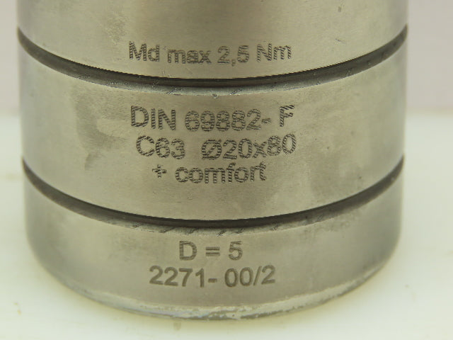 Hydraulic Milling Chuck HSK-C63 Tool Holder 20mm x 80mm
