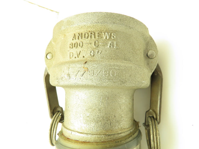 Camlock 3" Aluminum Female Adapters X 3" Barb Hose Fitting W/ End Caps