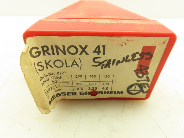 Messer Griesheim 8727 Grinox 41 Skola Stainless Steel Welding Rods 437ES 12 LB