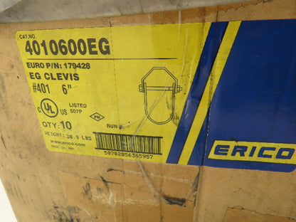 Erico 4010600EG Clevis 6" Pipe Hanger 3/4"ID Rod Hole 1940 lb. Cap  LOT OF 7
