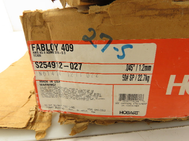 Hobart Mig Welding Wire .045 Fabloy 409 AWS A5.9 ASME SFA-5.9 50lbs Spool