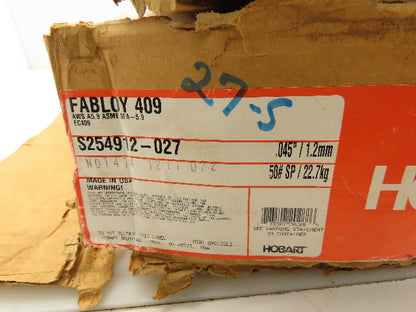 Hobart Mig Welding Wire .045 Fabloy 409 AWS A5.9 ASME SFA-5.9 50lbs Spool