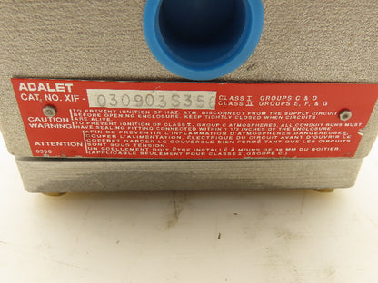 Adalet 9x3x3 Electrical Enclosure Class 1 Group C&D Junction box Photo eye