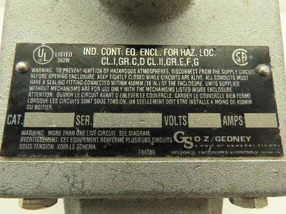 Oz Gedney CS1A Explosion-Proof Switch Enclosure W/ Cover 600V Hazardous Location