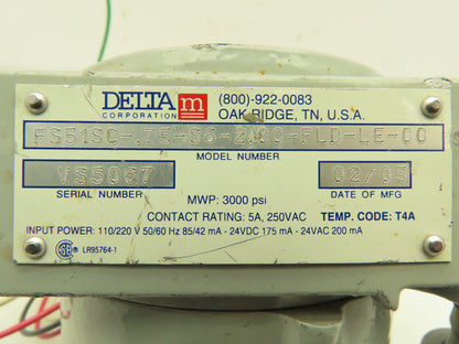 Akron Electric FS51SC Delta Corp Mass Flow Switch Sensor Hazardous Location