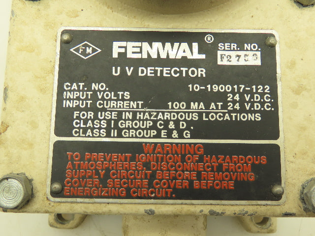 Fenwal U V Detector UV Fire Protection Sensor Hazardous Location 24 VDC