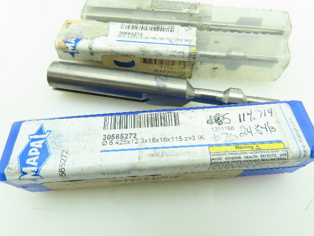Mapal 30565272 Carbide Chamfer Step Drill 2-Flute Coolant Ø 6.45x12.3mm LOT OF 3