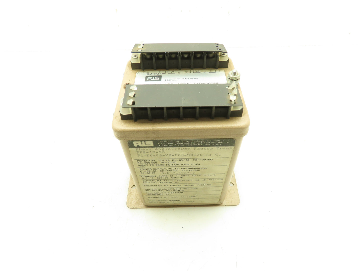 Rochester Instrument PFN-1B-90 Phase Angle/Power Factor Transducer