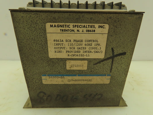 Magnetic Specialties 56332-L1 863A Phase Control Unit 120VAC SCR Gates