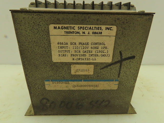 Magnetic Specialties 56332-L1 863A Phase Control Unit 120VAC SCR Gates