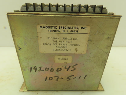 Magnetic Specialties 1014A-1 Amplifier For 663 SCR Phase Control