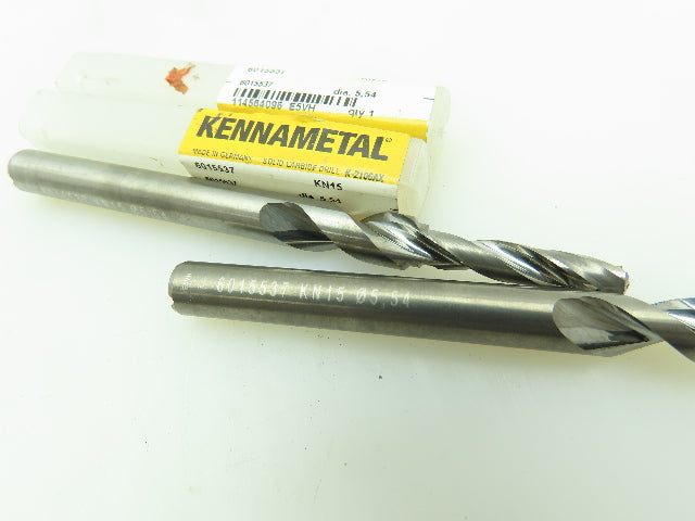 Kennametal 6015537 Carbide 2-Flute Coolant Chamfer Step Drill Ø 5.54mm LOT OF 2