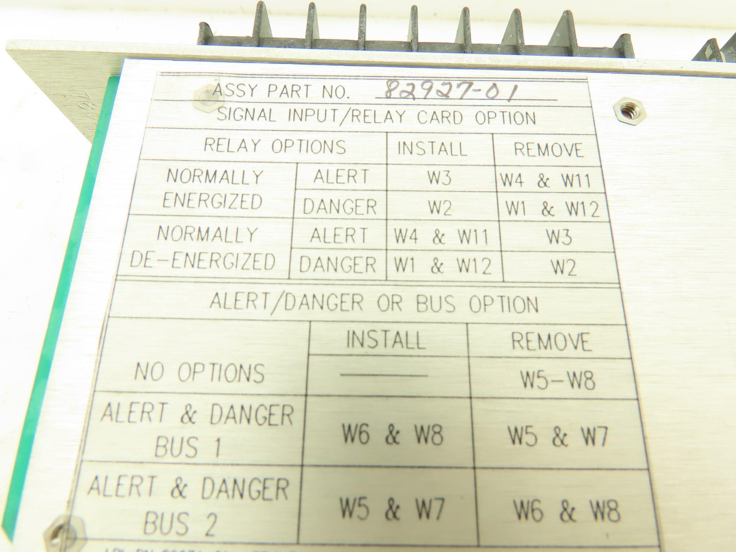 Bently Nevada 82927-01 Signal I/O Record Terminal PLC Relay Card XDCR