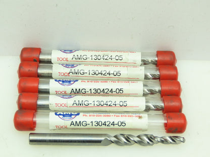 AMG 130424-05 Carbide 2-Flute Spiral Coolant Chamfer Step Drill 5.5x8mm LOT OF 5
