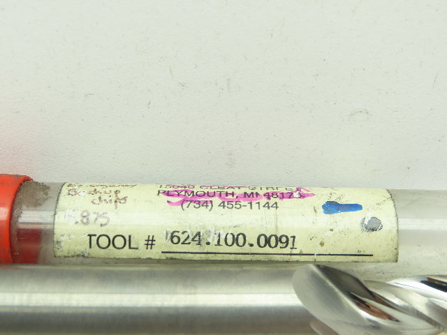 J Brisbois 624.100.0091 Carbide 3-Flute Spiral Coolant Chamfer Drill 13x18mm