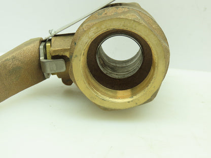 CII  1-1/2" NPT 2-Way Inline Bronze Brass Ball Valve 600 WOG 7" Bronze Handle