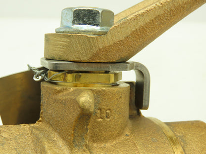 CII  1-1/2" NPT 2-Way Inline Bronze Brass Ball Valve 600 WOG 7" Bronze Handle