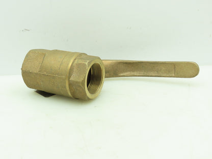 CII  1-1/2" NPT 2-Way Inline Bronze Brass Ball Valve 600 WOG 7" Bronze Handle