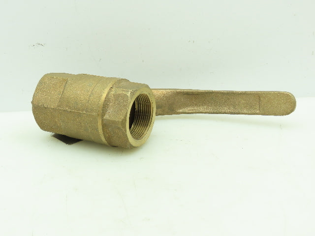 CII  1-1/2" NPT 2-Way Inline Bronze Brass Ball Valve 600 WOG 7" Bronze Handle
