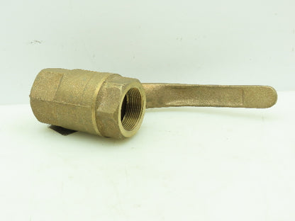 CII  1-1/2" NPT 2-Way Inline Bronze Brass Ball Valve 600 WOG 7" Bronze Handle