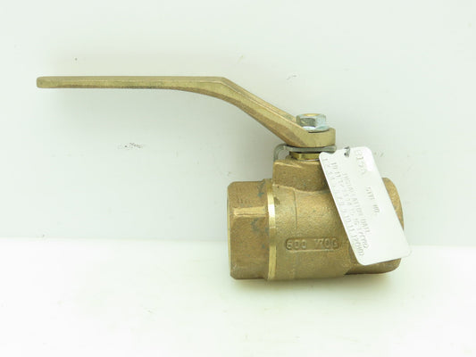 CII  1-1/2" NPT 2-Way Inline Bronze Brass Ball Valve 600 WOG 7" Bronze Handle