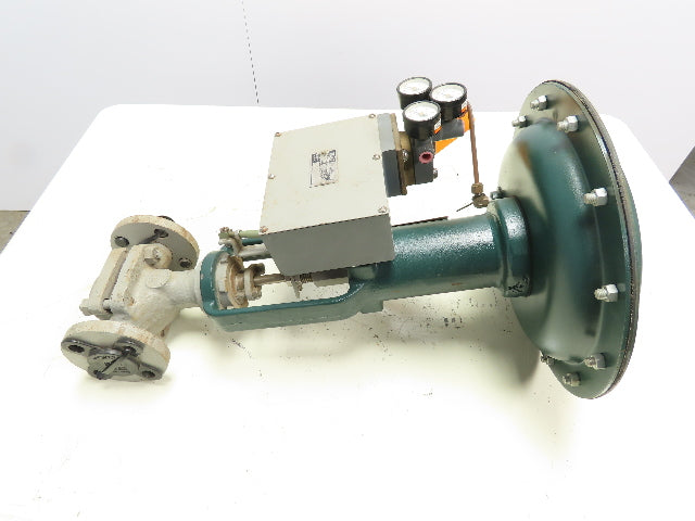Mueller Pneumatic Diaphragm Actuator Flow Control Valve 1" Flanged w/ Positioner