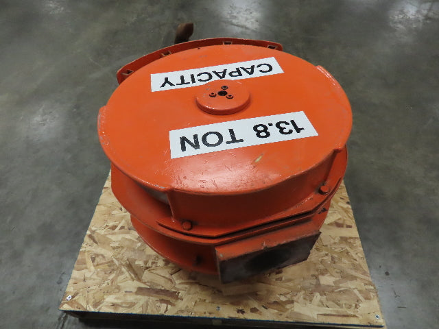 Bridge Crane Lower Block Hook Assembly 13.8 Ton Bottom Load 2 Sheave