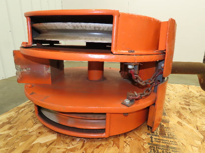 Bridge Crane Lower Block Hook Assembly 13.8 Ton Bottom Load 2 Sheave