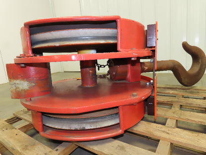 Bridge Crane Hoist Lower Assembly 13.8 Ton Bottom Load Block Hook 2 Sheave