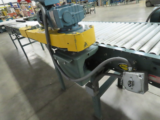 Hytrol 18' 6" x 26" Live Roller Conveyor Accumulator Swing Arm Diverter Sorter