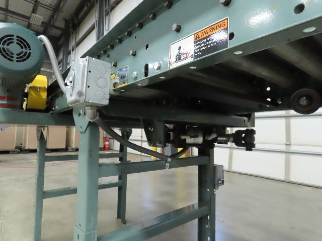 Hytrol 18' 6" x 26" Live Roller Conveyor Accumulator Swing Arm Diverter Sorter