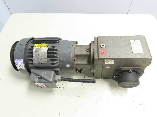Stober K302WG0250MR160/140BLL Gear Reducer 3.5 hp 69.3 rpm W/1 hp Motor 25.3 : 1