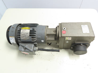 Stober K302WG0250MR160/140BLL Gear Reducer 3.5 hp 69.3 rpm W/1 hp Motor 25.3 : 1