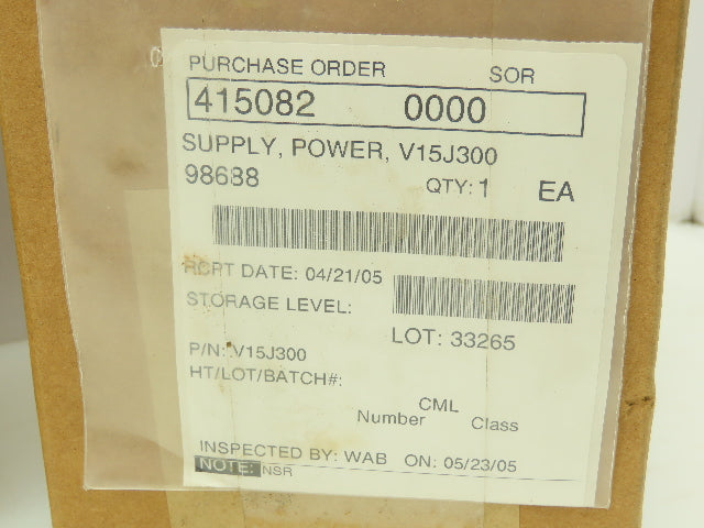 Acopian V15J300 Regulated Power Supply Input: 105-125V Output: 15V