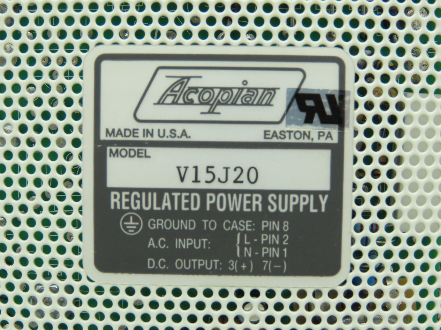 Acopian V15J20 Regulated Power Supply 15VDC 0.2A 8-Pin LOT OF 2